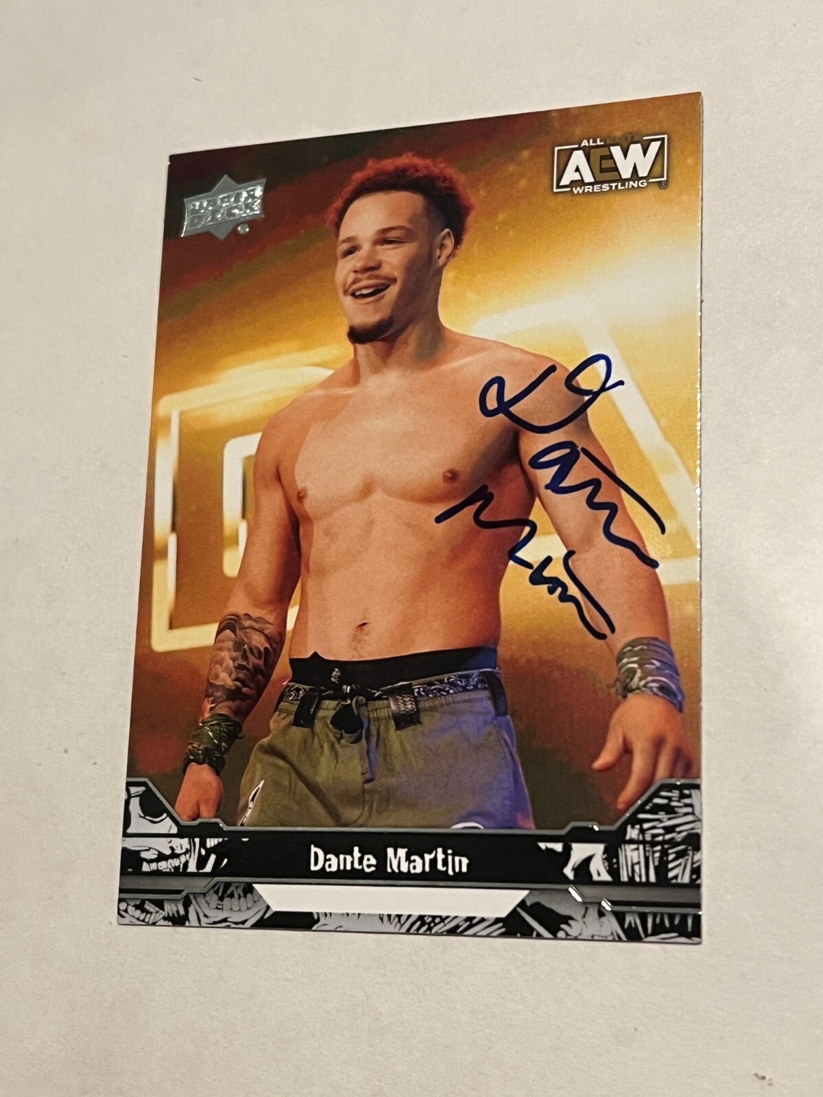 SIGNED ALL ELITE WRESTLING CARD AUTO 2023 UPPER DECK UD AEW DANTE MARTIN #47
