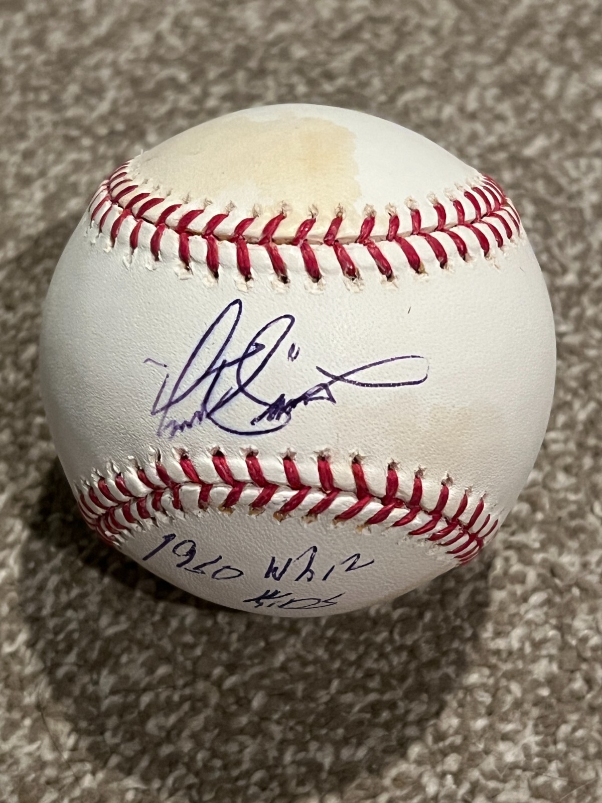 CURT SIMMONS SIGNED BASEBALL AUTO PHILLIES 1950 WHIZ KIDS INSC.
