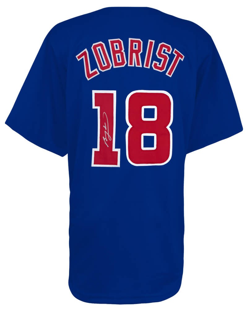 Ben Zobrist (CHICAGO CUBS) Signed Blue Custom Baseball Jersey - (SCHWARTZ COA)