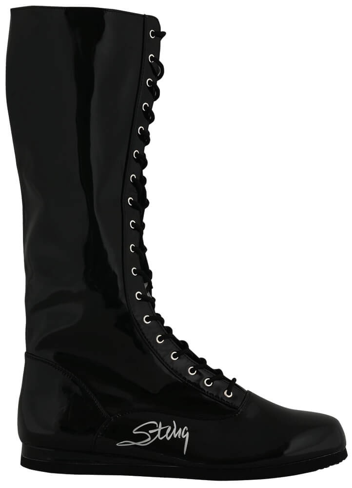 Sting Signed Black Wrestling Costume Boot  - (SCHWARTZ SPORTS COA)