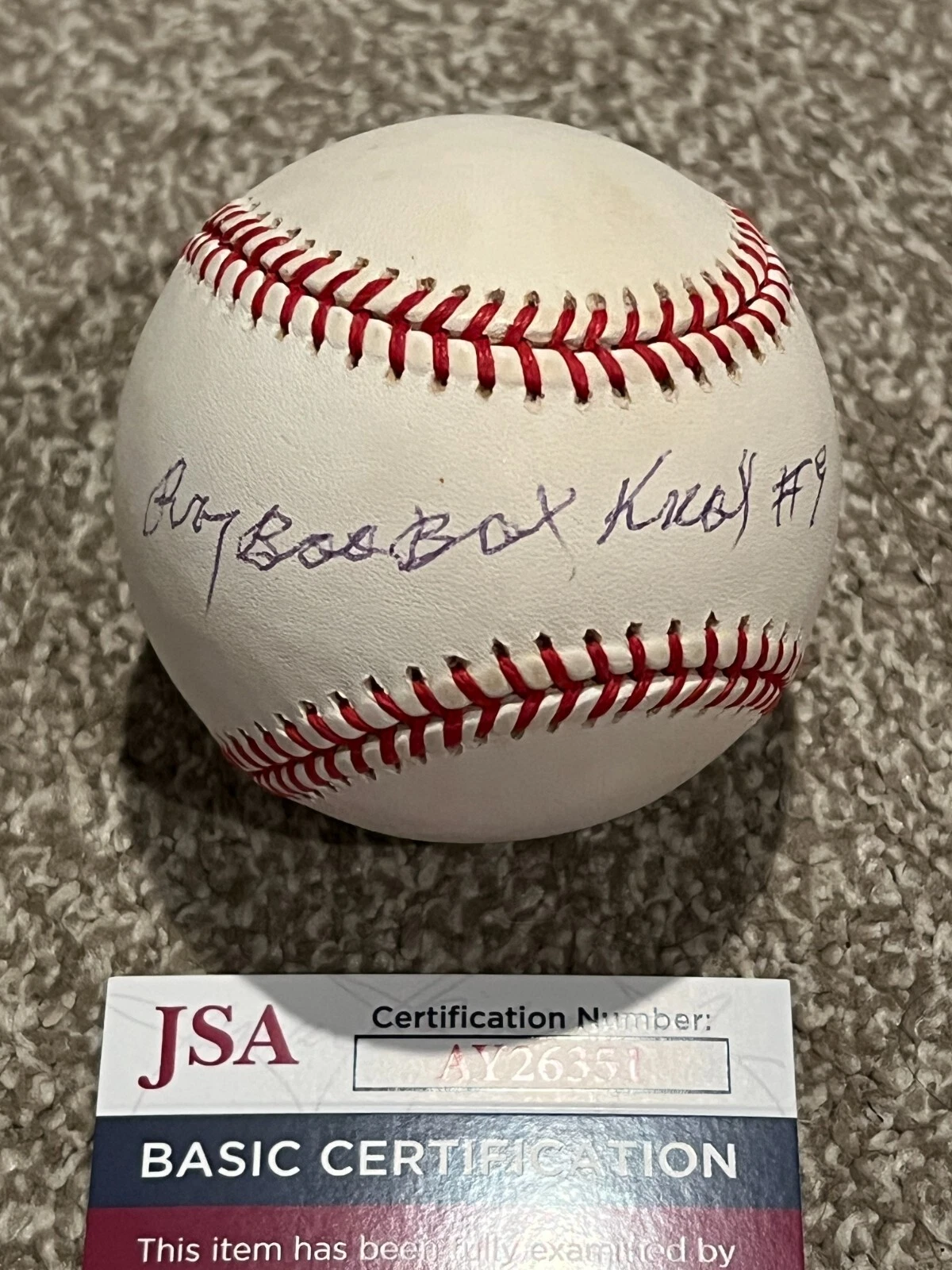 RAY BOO BOY KNOX SIGNED BASEBALL AUTO NEGRO LEAGUE OALB JSA COA