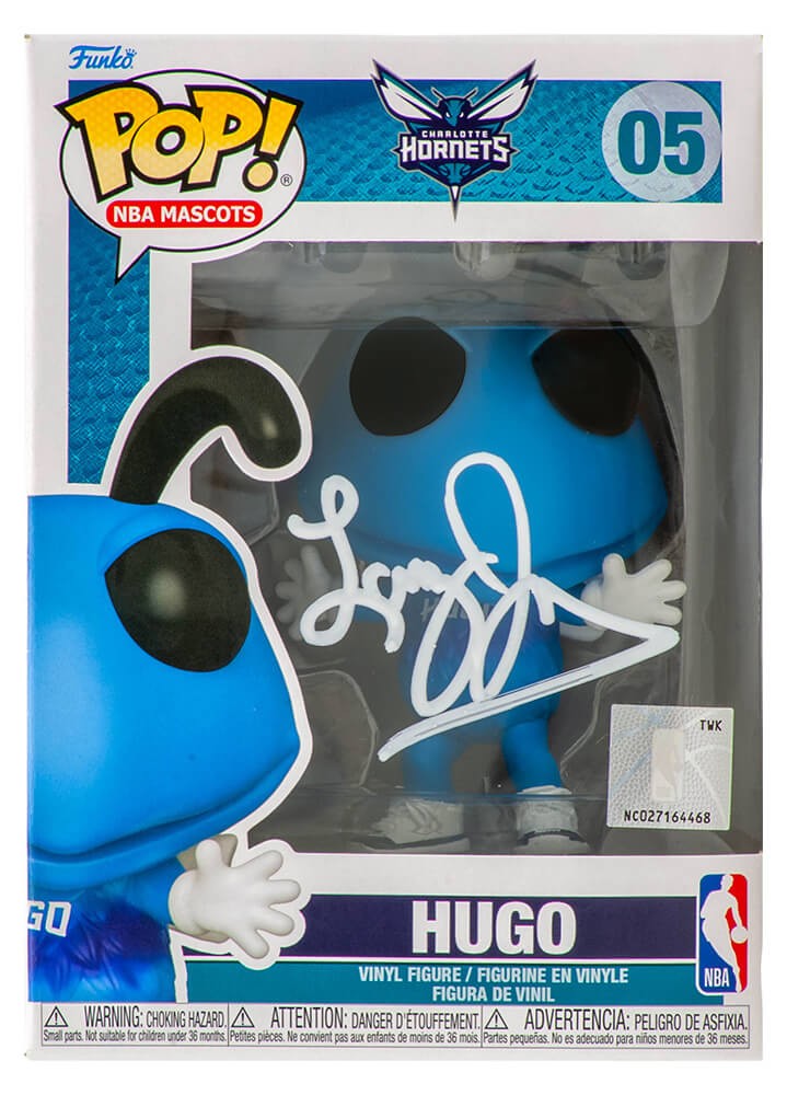 Larry Johnson Signed Hornets Hugo NBA Mascot Funko Pop Doll #05 - (BECKETT COA)