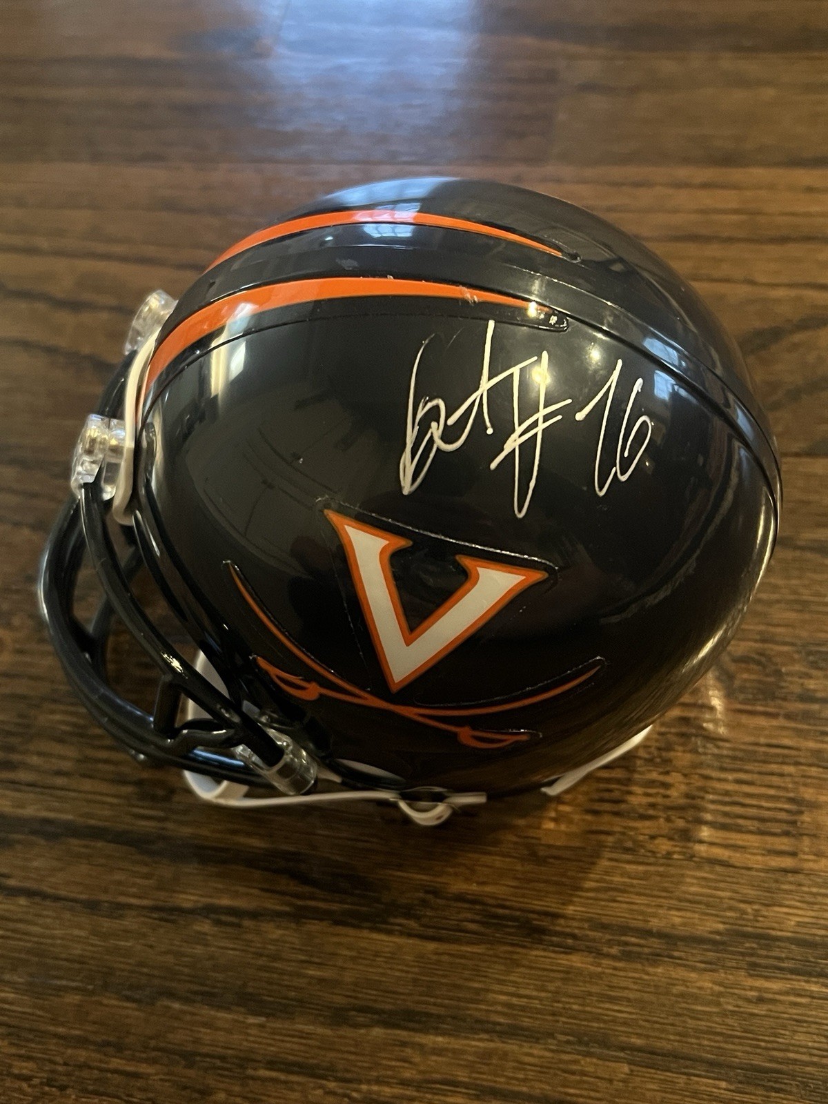 SIGNED FOOTBALL MINI HELMET AUTO KC CHIEFS BRANDEN ALBERT UVA CAVALIERS VIRGINIA