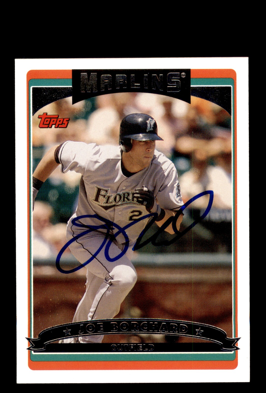 Signed Baseball Card Auto 2006 Topps #UH46 Joe Borchard Florida Marlins