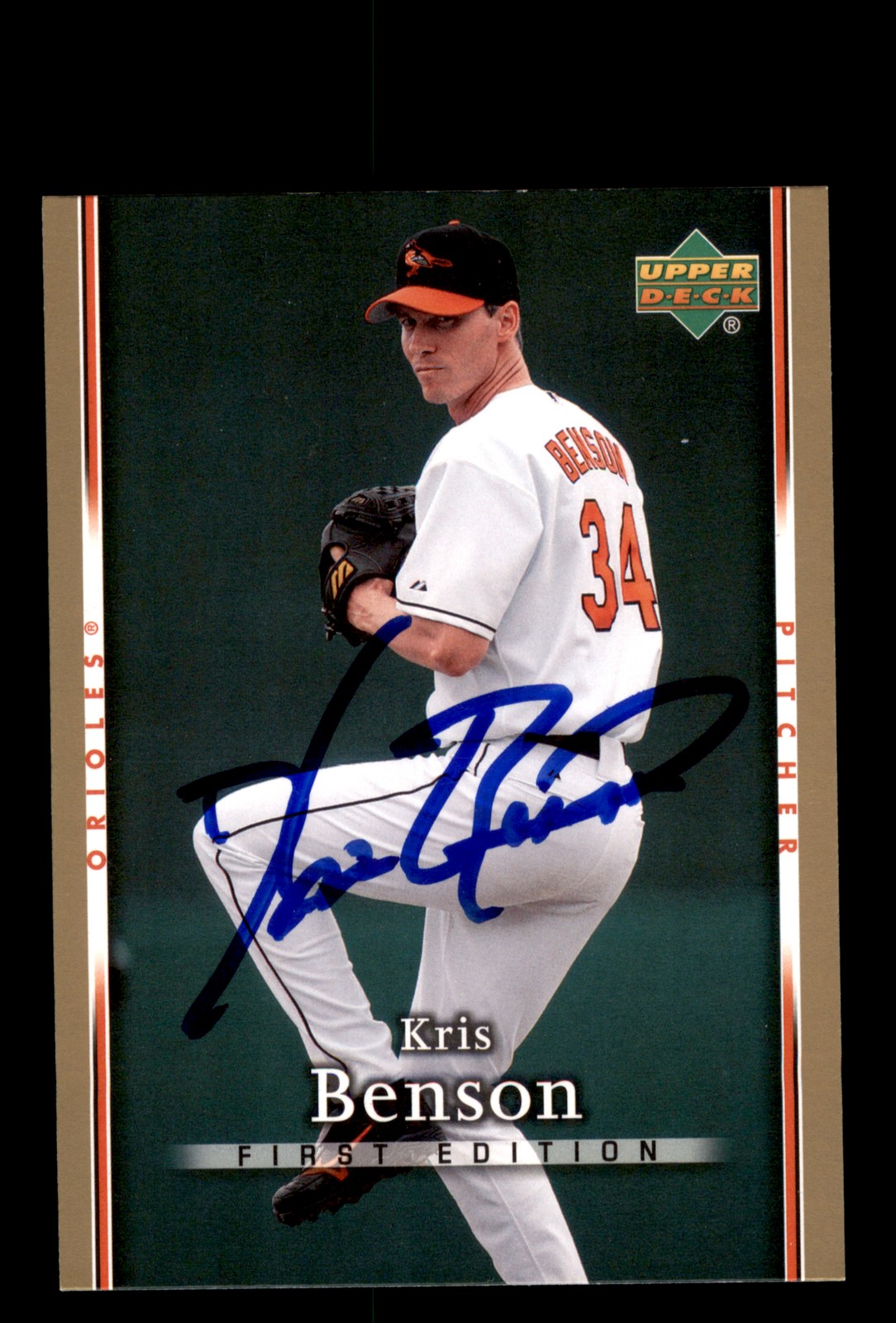 Signed Baseball Card Auto 2007 Upper Deck First Edition #55 Kris Benson Orioles