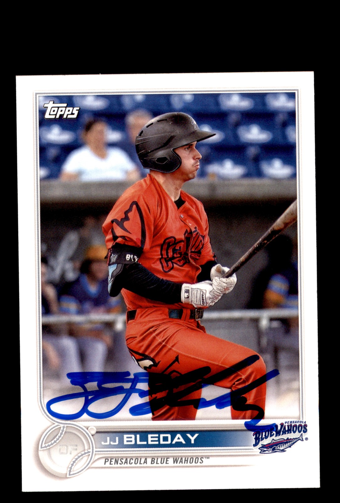 Signed Baseball Card Auto 2022 Topps Pro Debut #PD-69 JJ Bleday Blue Wahoos