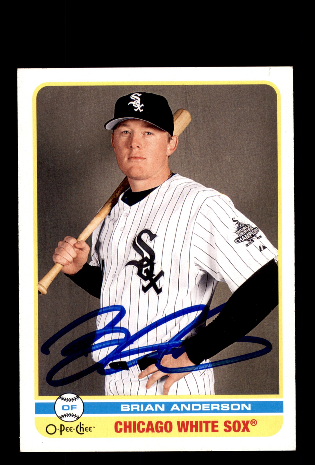 Signed Baseball Card Auto 2009 O-Pee-Chee #292 Brian Anderson Chicago White Sox