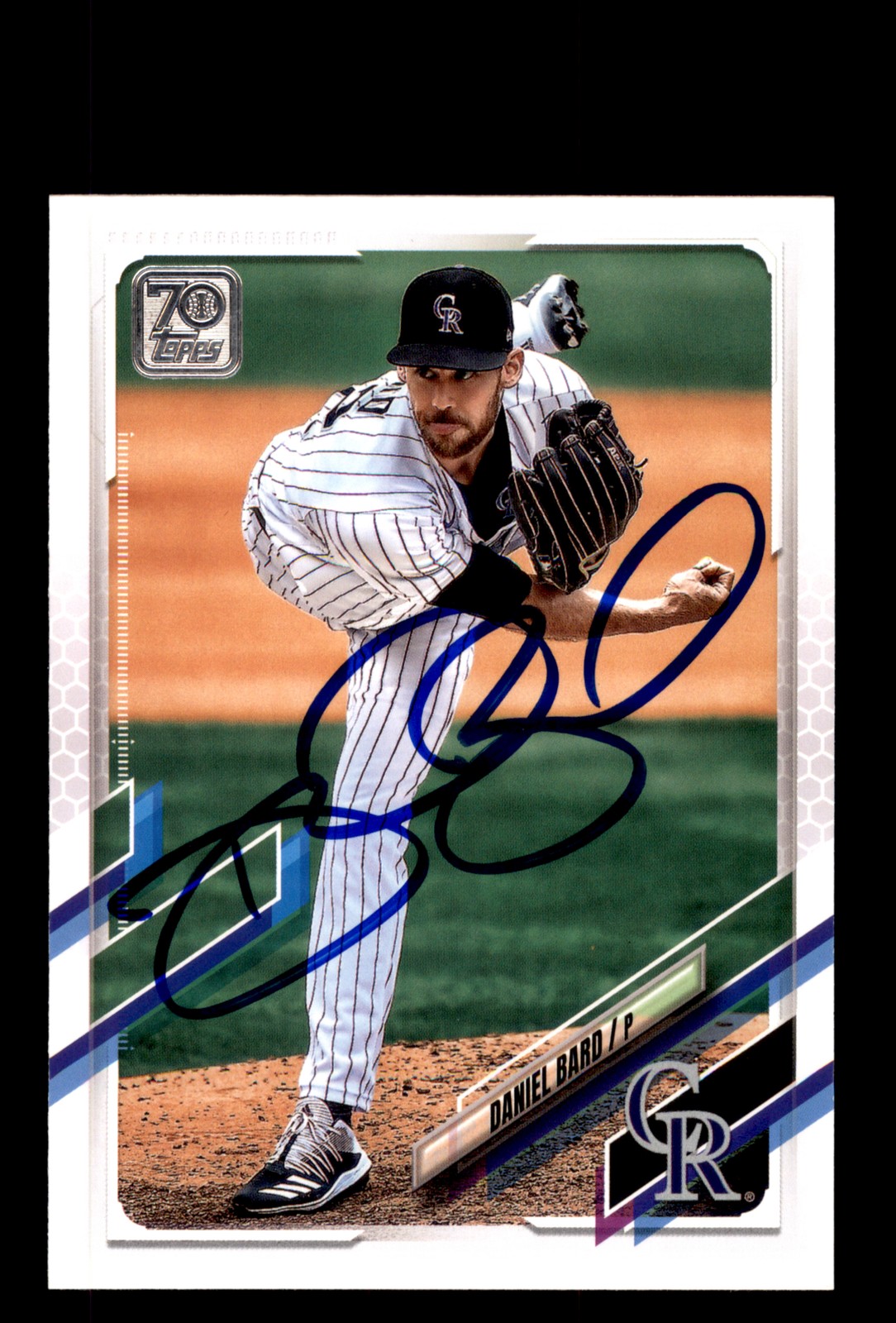Signed Baseball Card Auto 2021 Topps #376 Daniel Bard Colorado Rockies