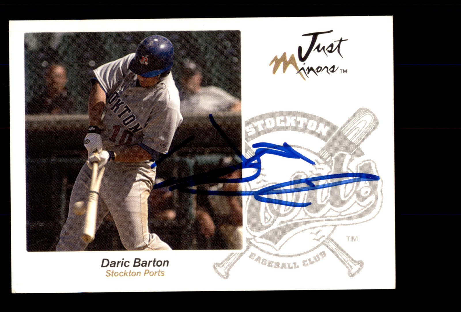 Signed Baseball Card Auto 2005 Just Autographs #4 Daric Barton In Person