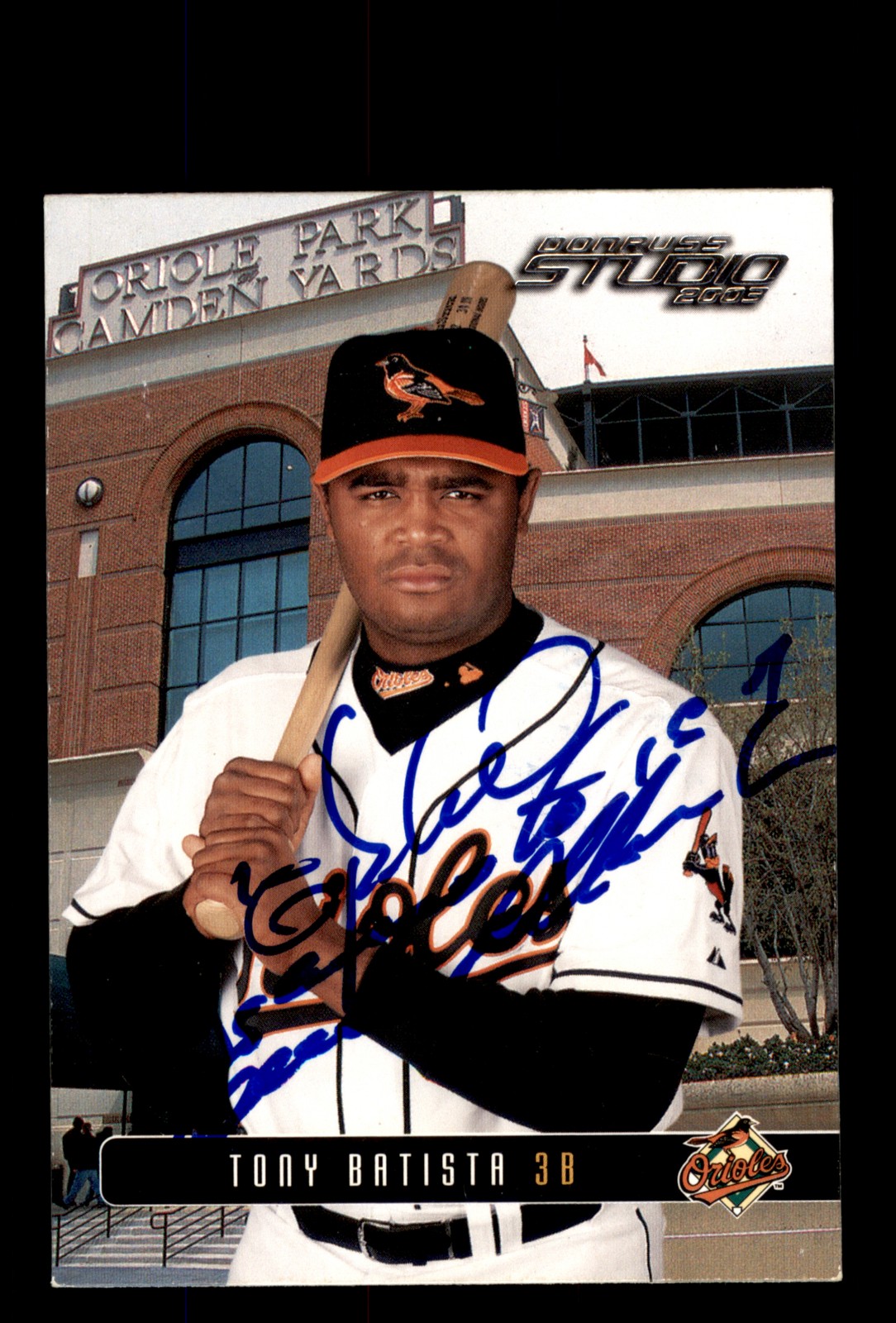 Signed Baseball Card Auto 2003 Donruss Studio #10 Tony Batista Orioles