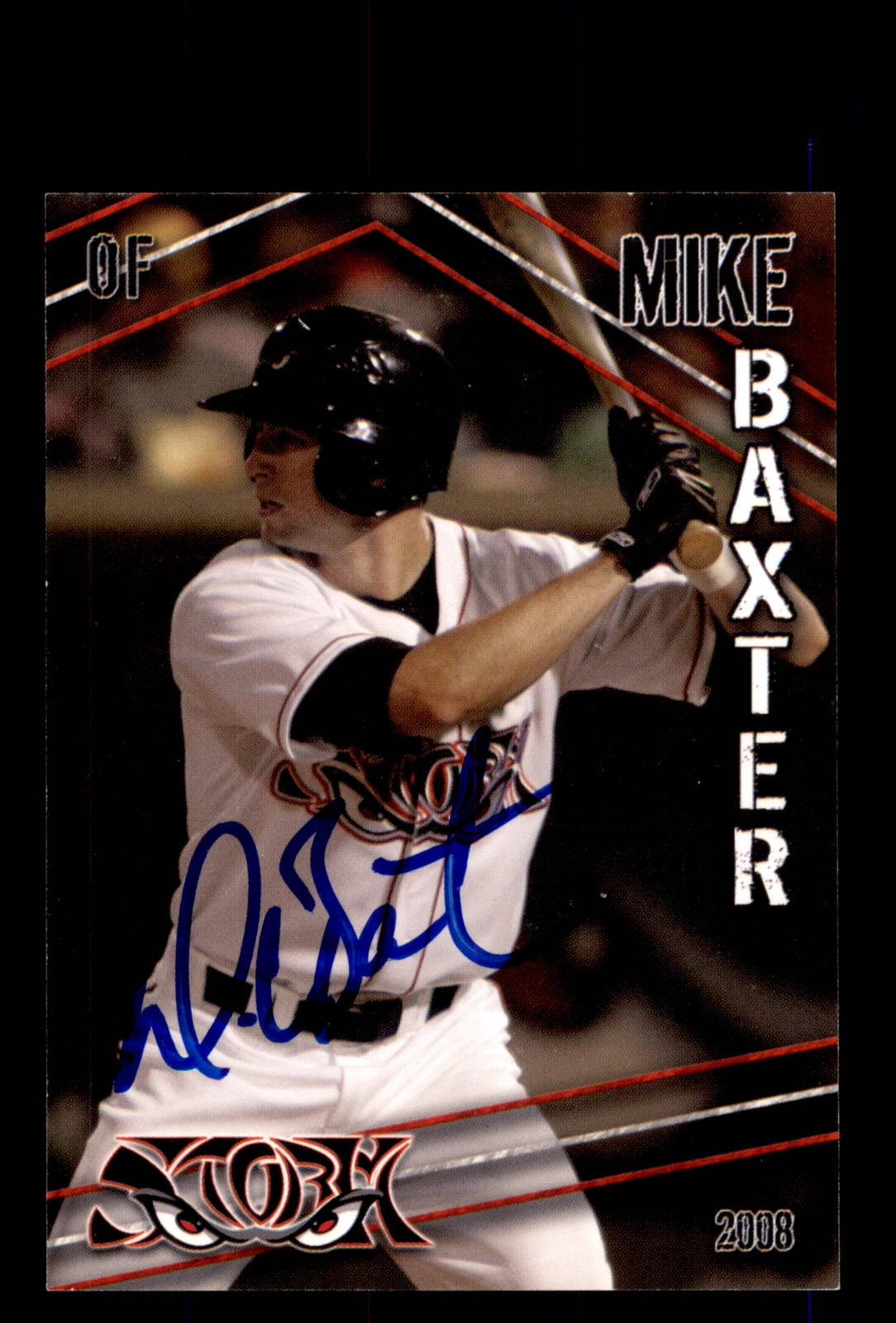 Signed Baseball Card Auto 2008 Grandstand Lake Elsinore Storm #2 Mike Baxter