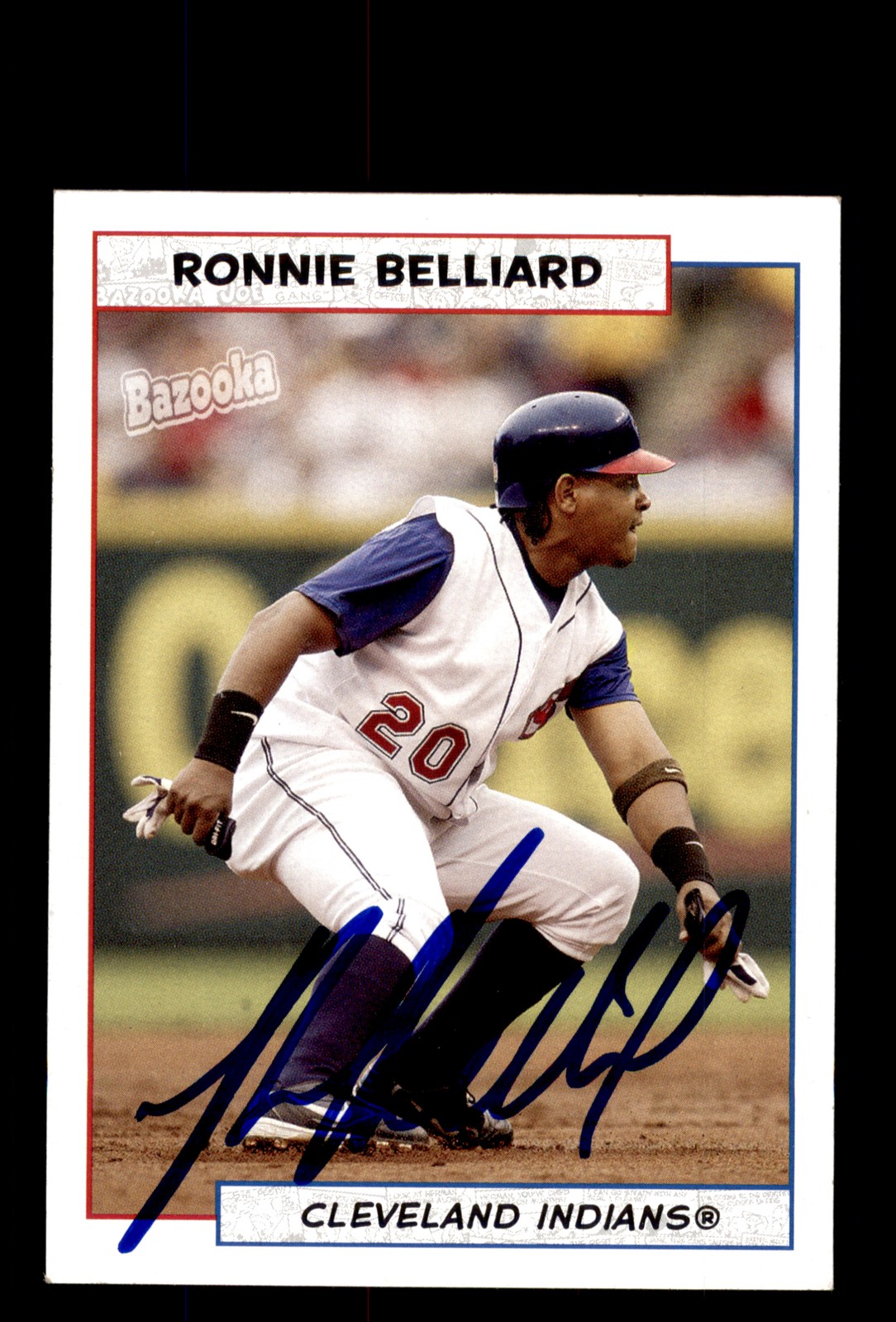 Signed Baseball Card Auto 2005 Bazooka #12 Ronnie Belliard Cleveland Indians