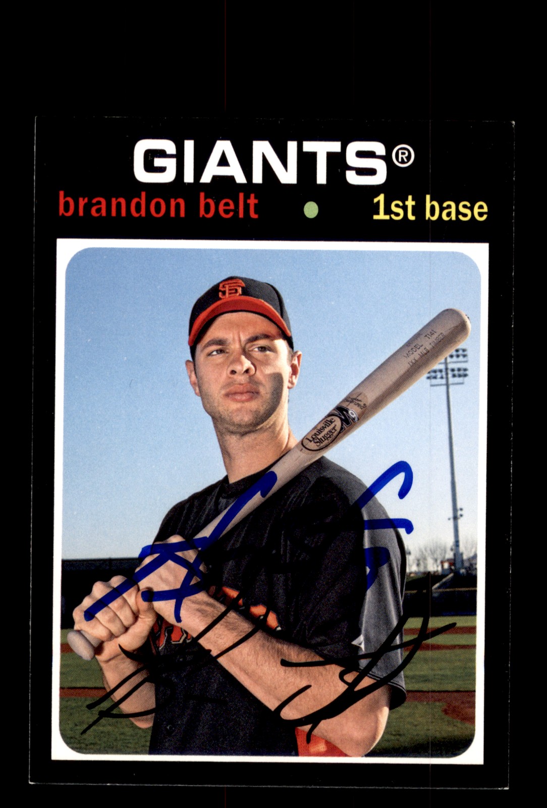 Signed Baseball Card Auto 2012 Topps Archives #99 Brandon Belt Giants