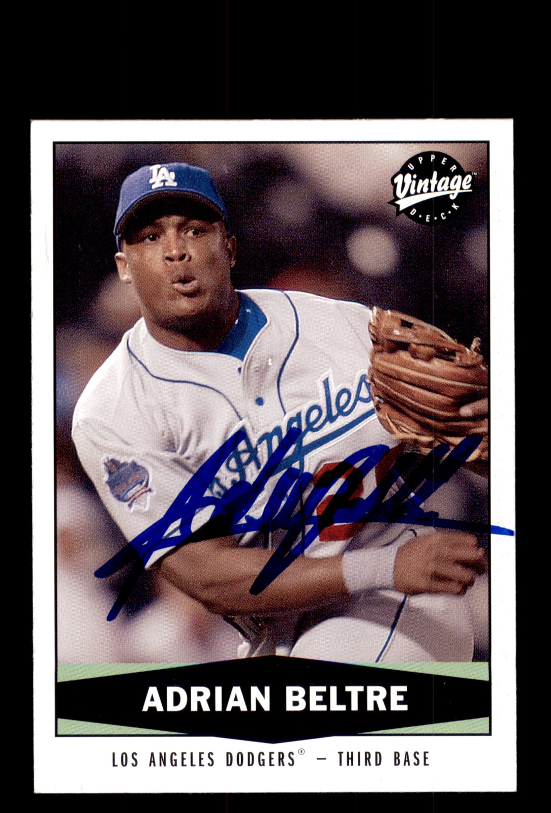 Signed Baseball Card Auto 2004 Upper Deck Vintage #161 Adrian Beltre LA Dodgers