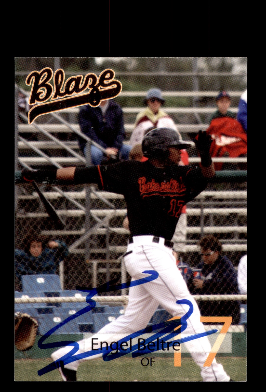 Signed Baseball Card Auto 2010 Bakersfield Blaze Engel Beltre