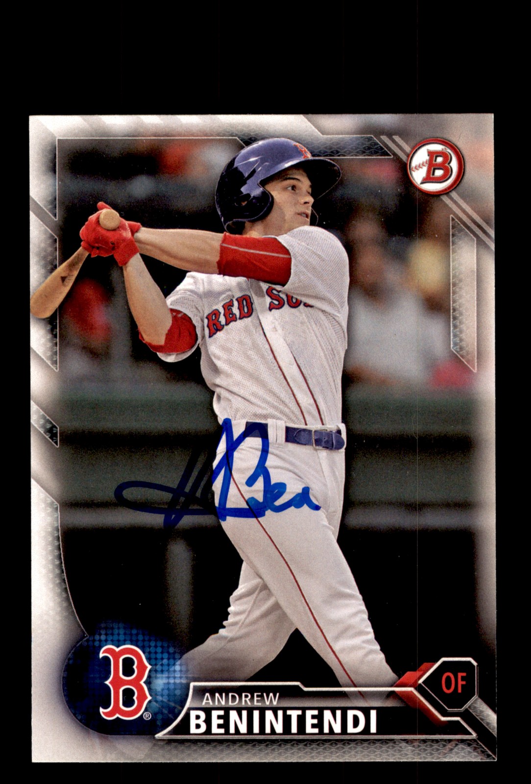 Signed Baseball Card Auto 2016 Bowman #BP62 Andrew Benintendi Boston Red Sox