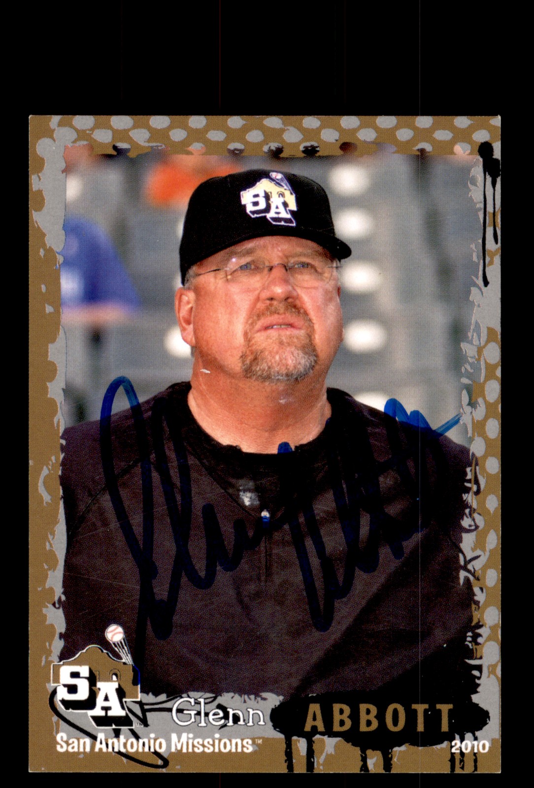 Signed Baseball Card Auto 2010 Grandstand San Antonio Missions #NNO Glenn Abbott