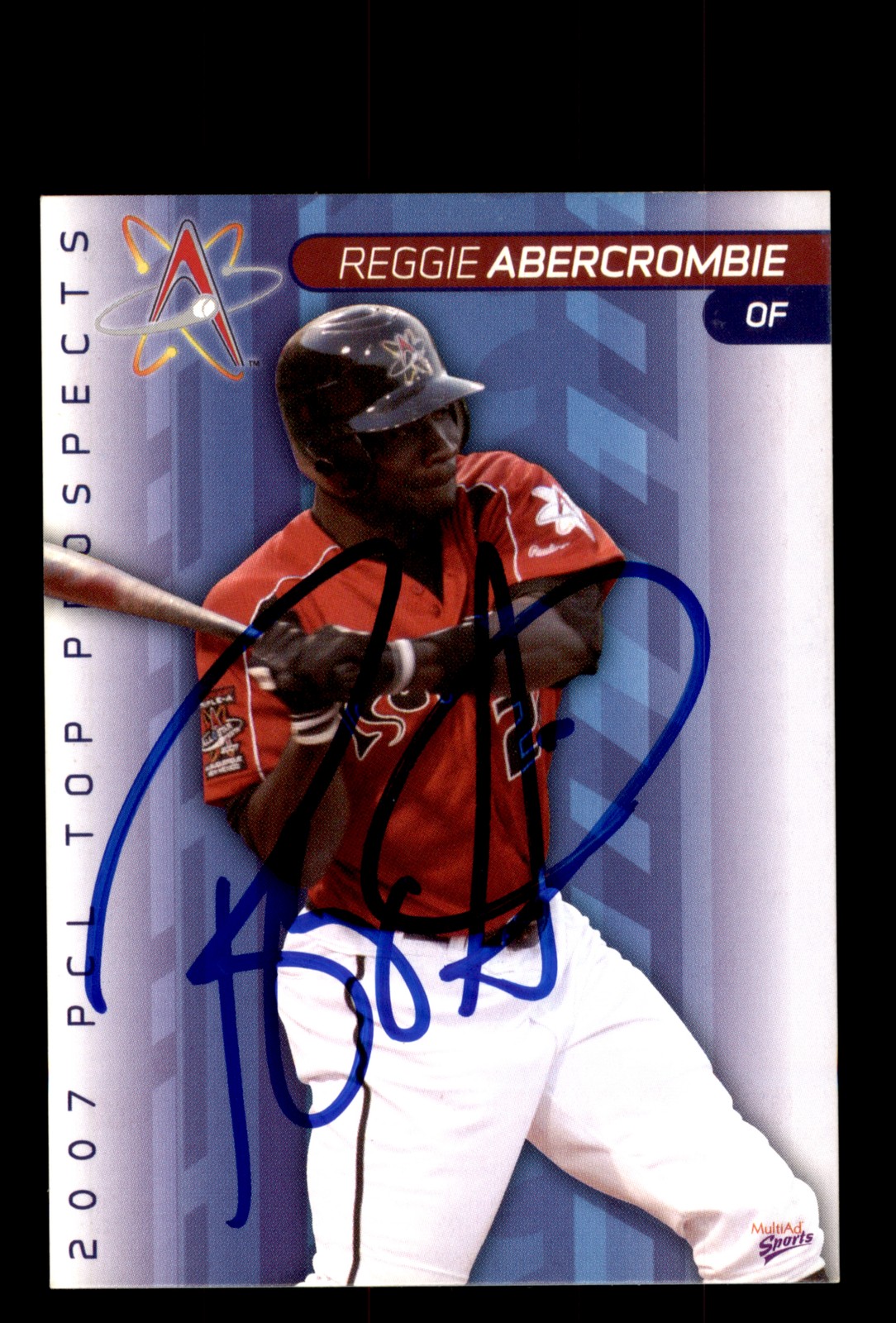 Signed Baseball Card Auto 2007 Pacific Coast League Reggie Abercrombie Isotopes