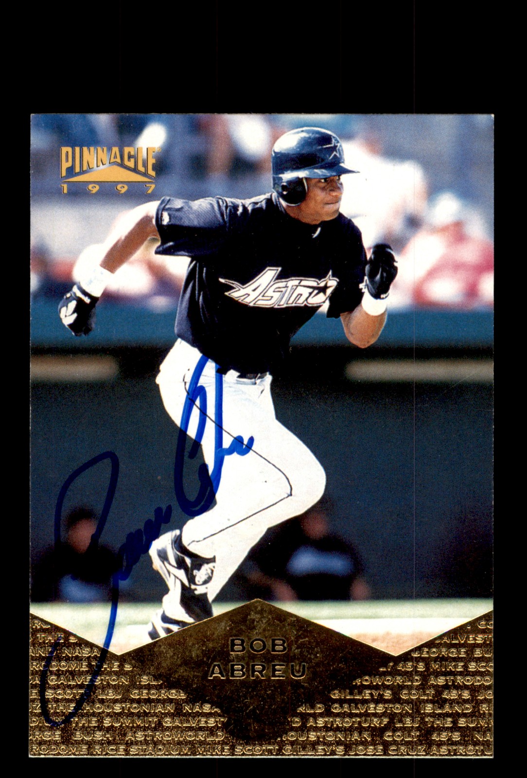 Signed Baseball Card Auto 1997 Pinnacle #48 Bobby Abreu Houston Astros