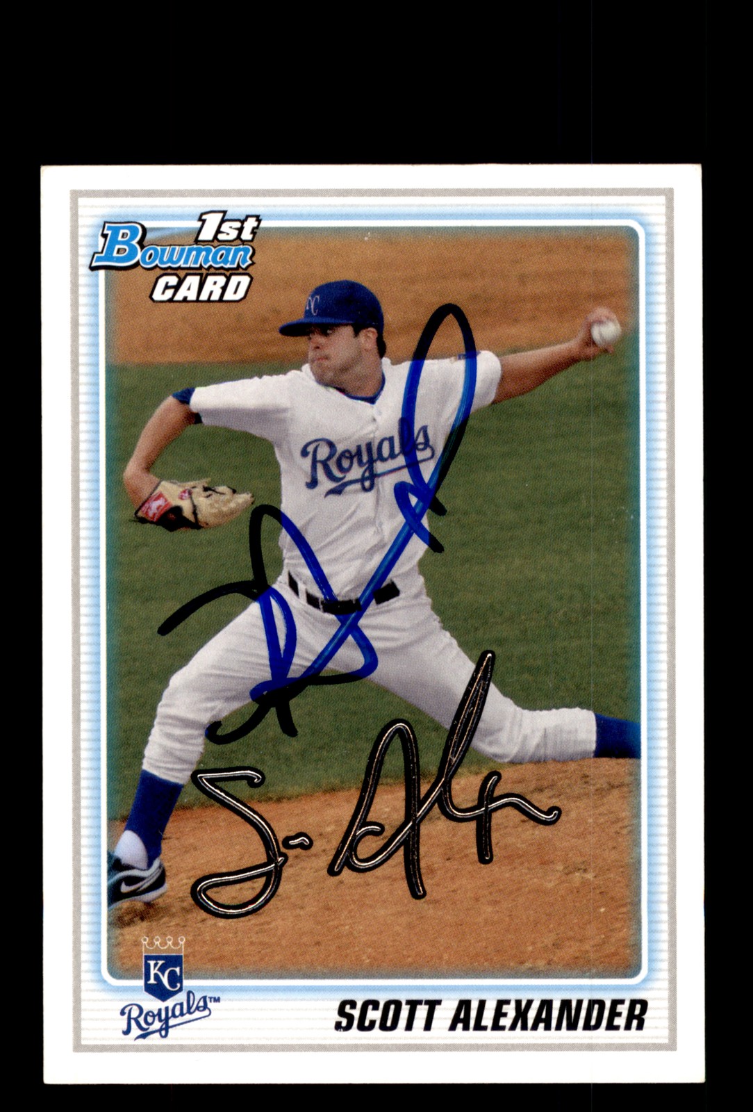 Signed Baseball Card Auto 2010 Bowman #BDPP53 Scott Alexander Kansas City Royals