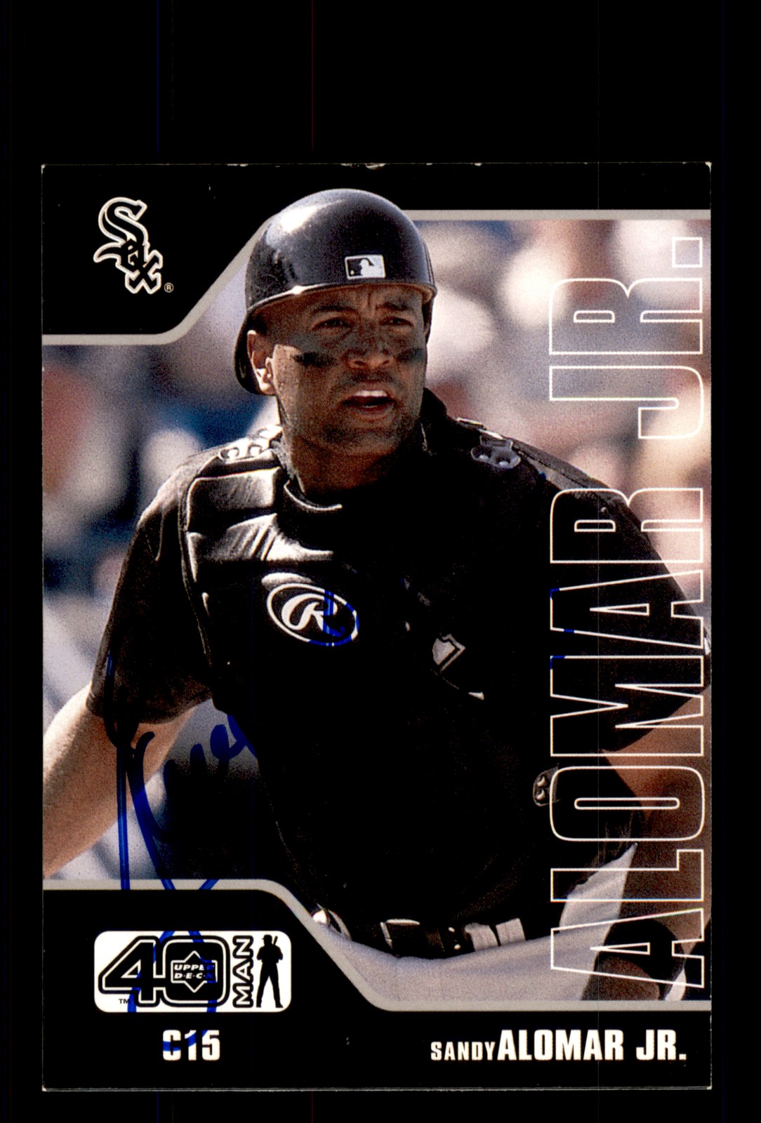 Signed Baseball Card Auto 2002 Upper Deck 40-Man #405 Sandy Alomar Jr.