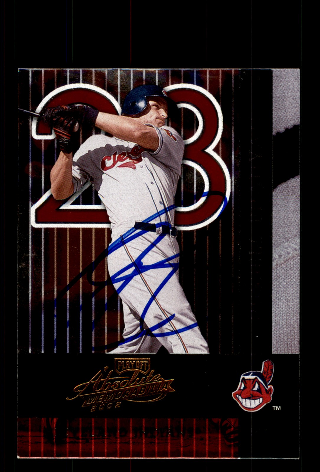 Signed Baseball Card Auto 2002 Playoff Absolute #49 Russell Branyan Indians