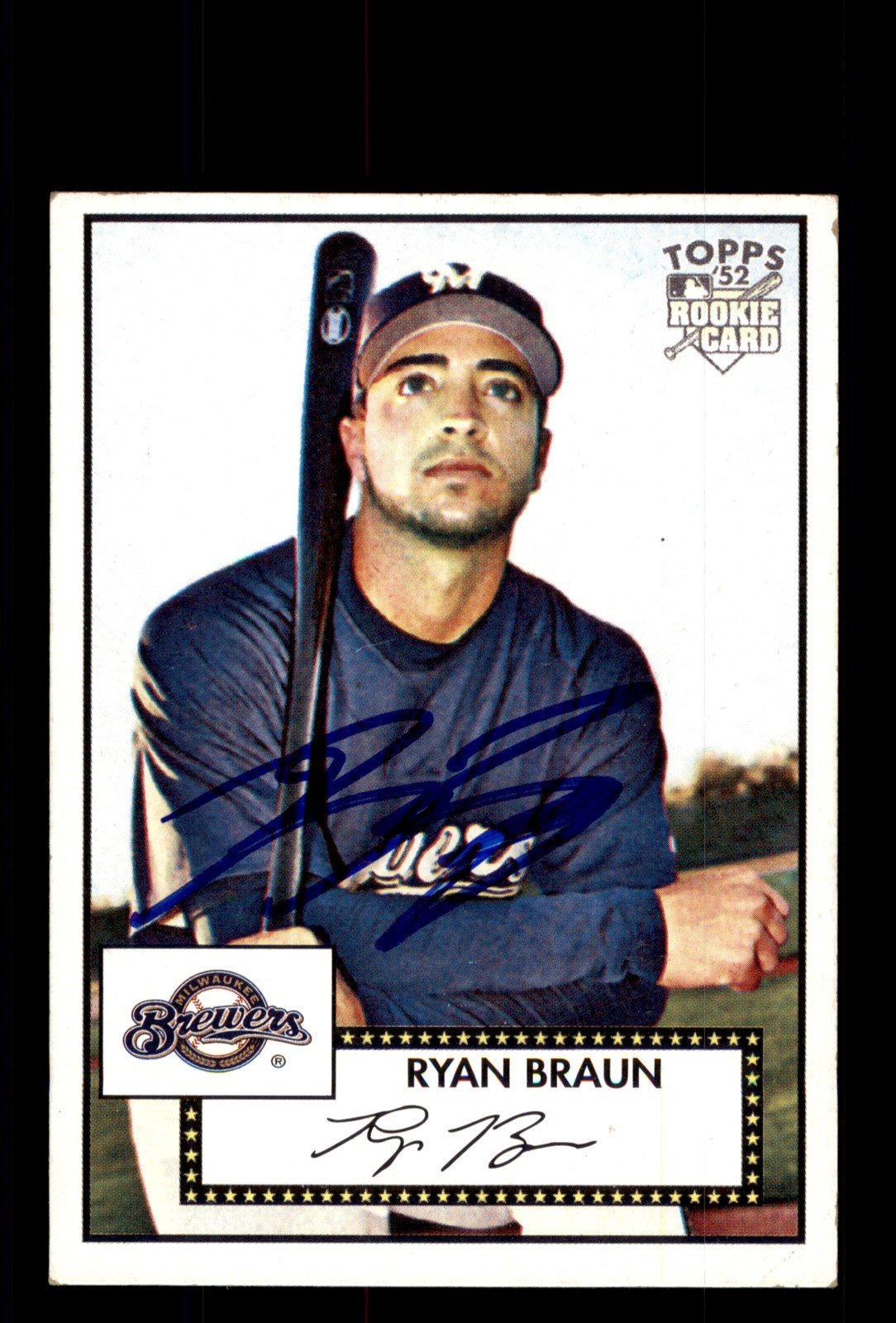 Signed Baseball Card Auto 2007 Topps 52 Rookies #20 Ryan Braun Brewers