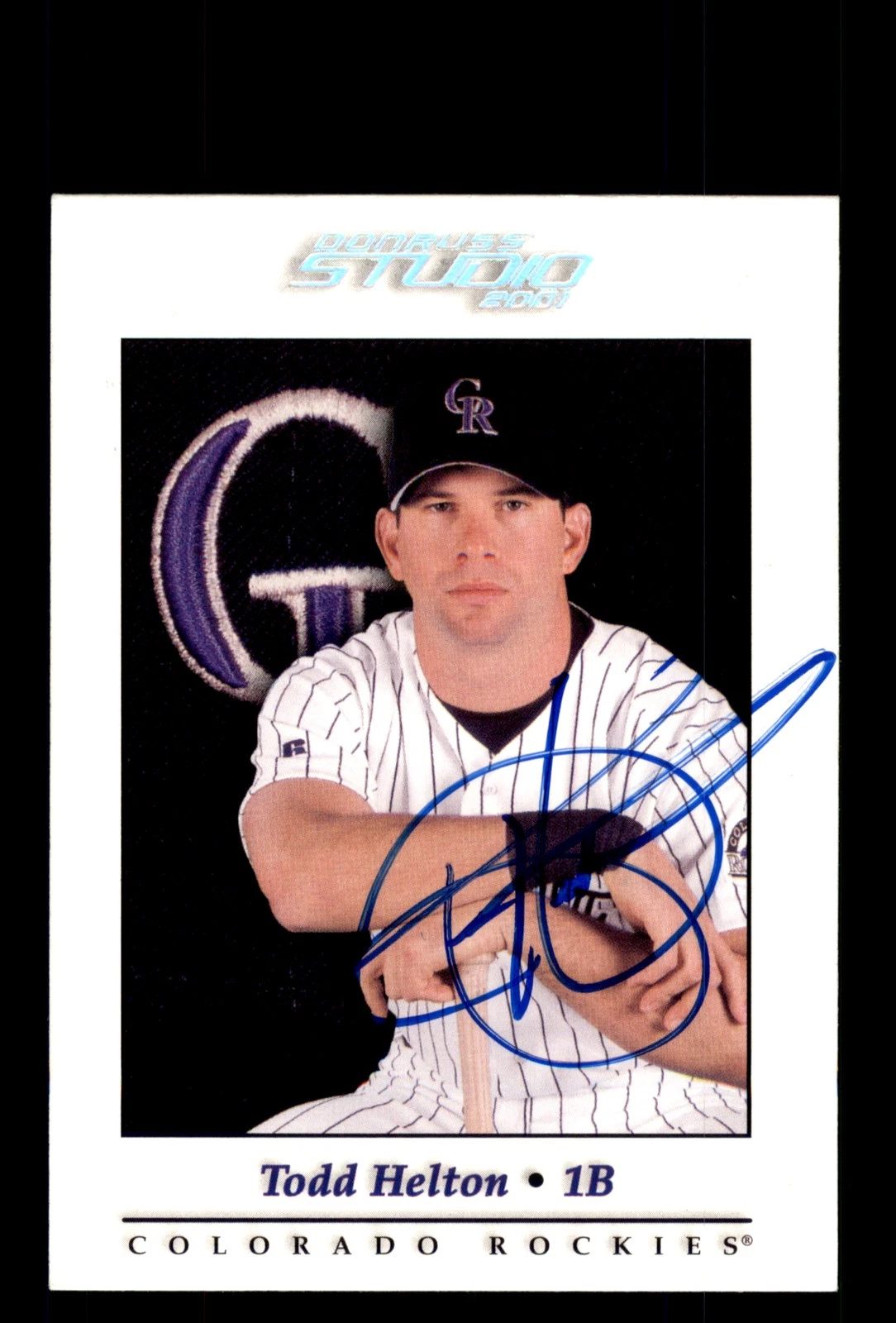 Signed Baseball Card Auto 2001 Donruss Studio #12 Todd Helton Colorado Rockies