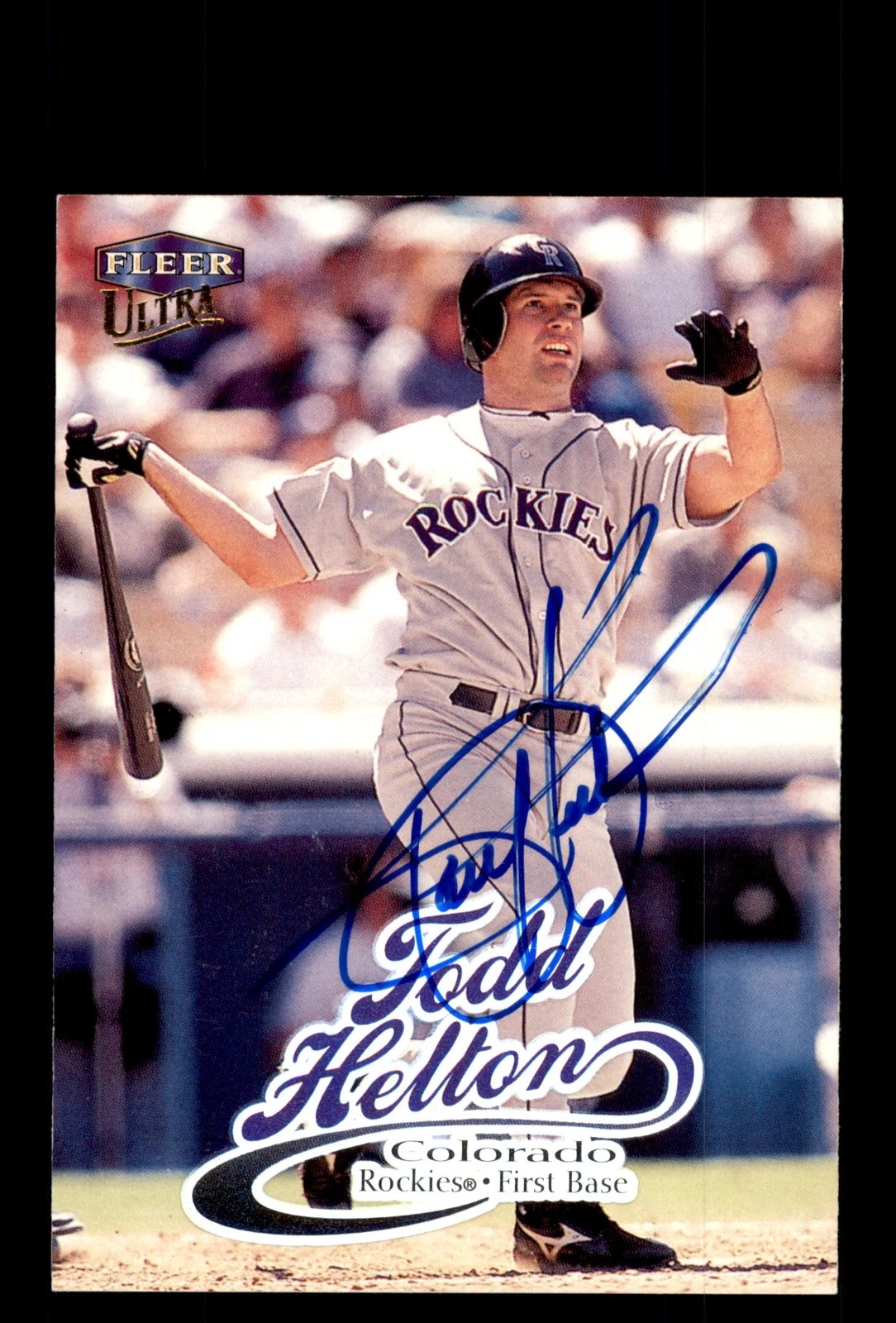 Signed Baseball Card Auto 1999 Fleer Ultra #34 Todd Helton Colorado Rockies