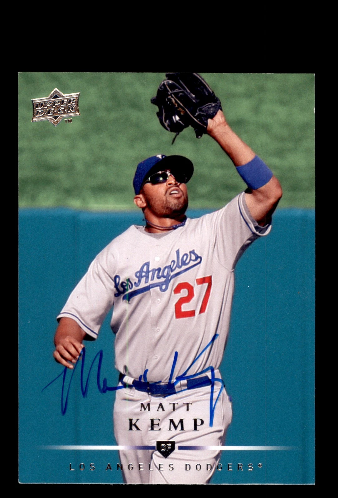 Signed Baseball Card Auto 2008 Upper Deck #109 Matt Kemp Los Angeles Dodgers