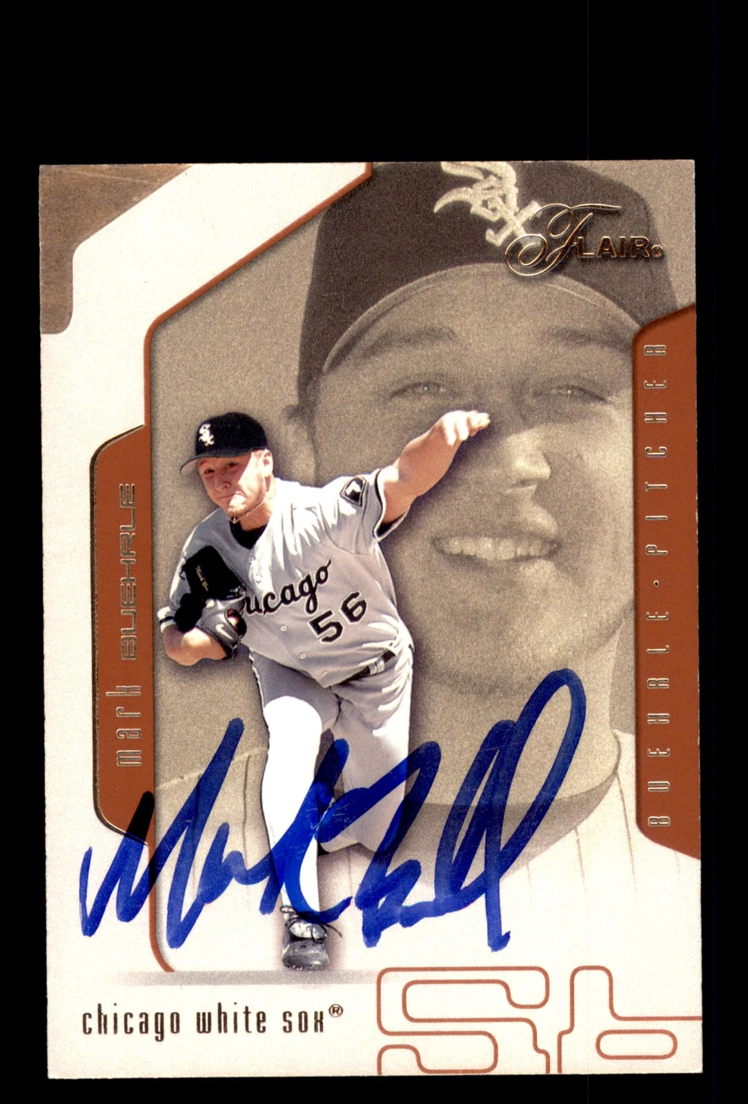 Signed Baseball Card Auto 2002 Flair #41 Mark Buehrle Chicago White Sox