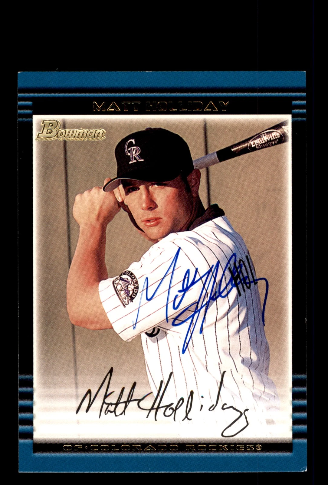 Signed Baseball Card Auto 2002 Bowman #287 Matt Holliday Colorado Rockies
