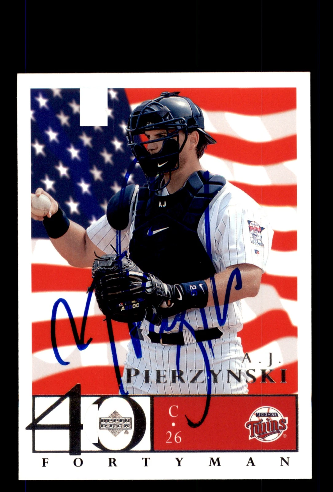 Signed Baseball Card Auto 2003 Upper Deck 40-Man #288 A.J. Pierzynski Twins