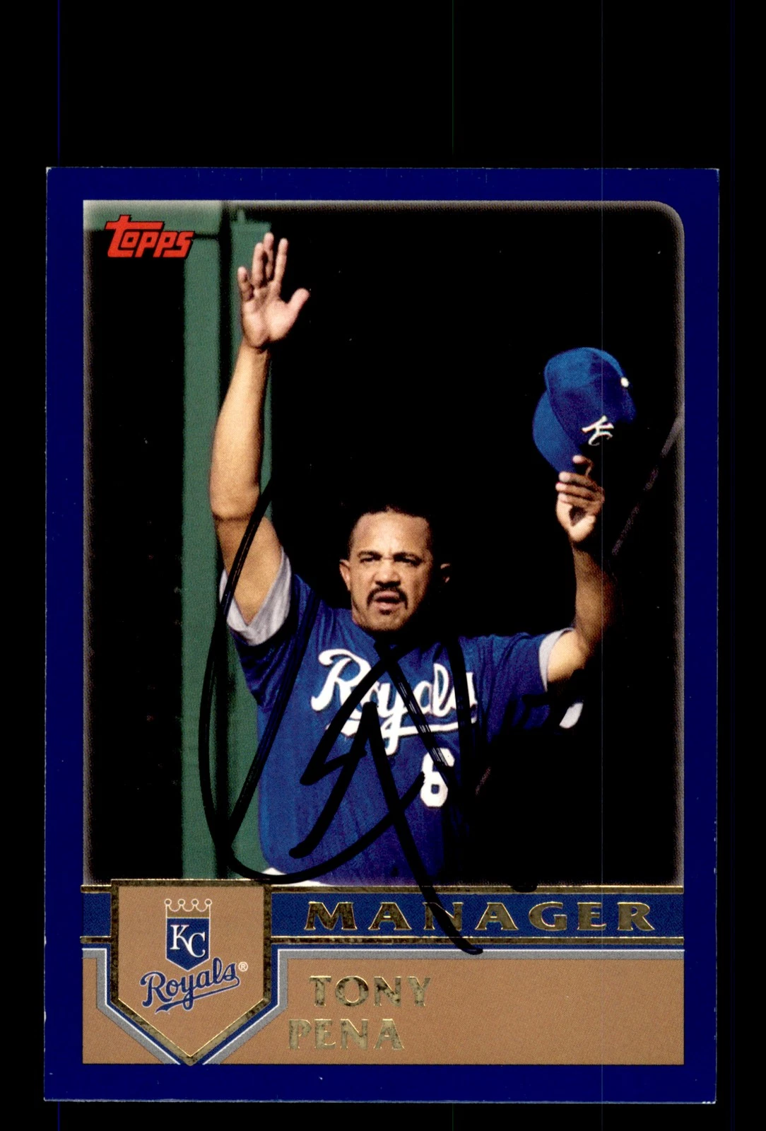 Signed Baseball Card Auto 2003 Topps #275 Tony Pena Kansas City Royals
