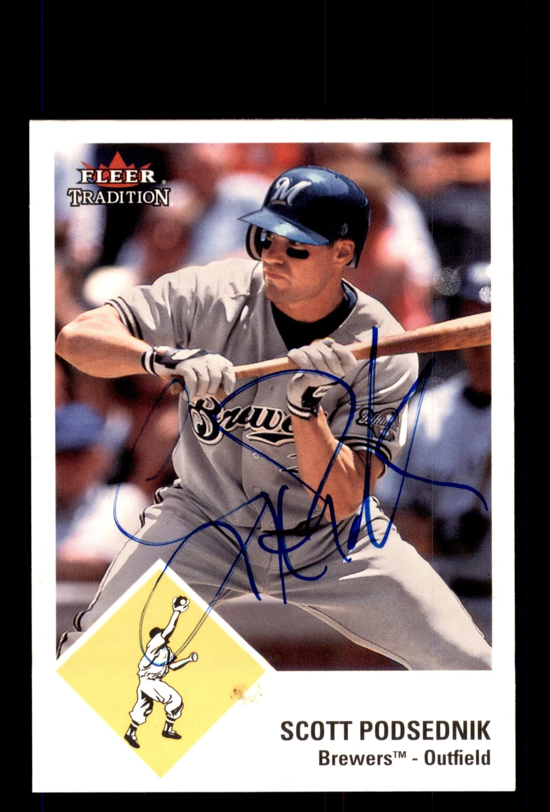 Signed Baseball Card Auto 2003 Fleer Tradition #U154 Scott Podsednik Brewers