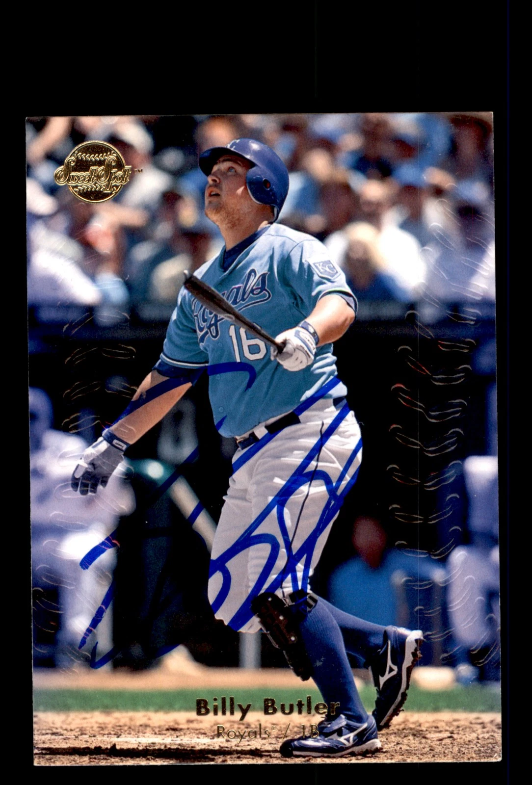 Signed Baseball Card Auto 2008 Upper Deck Sweet Spot #13 Billy Butler Royals