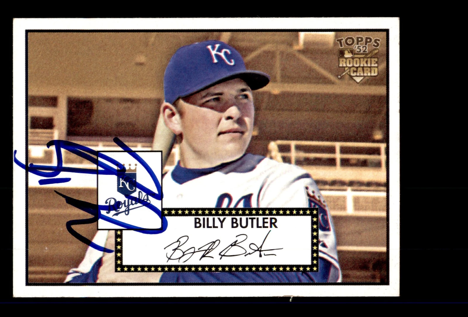 Signed Baseball Card Auto 2007 Topps Rookie 52 #55 Billy Butler Royals