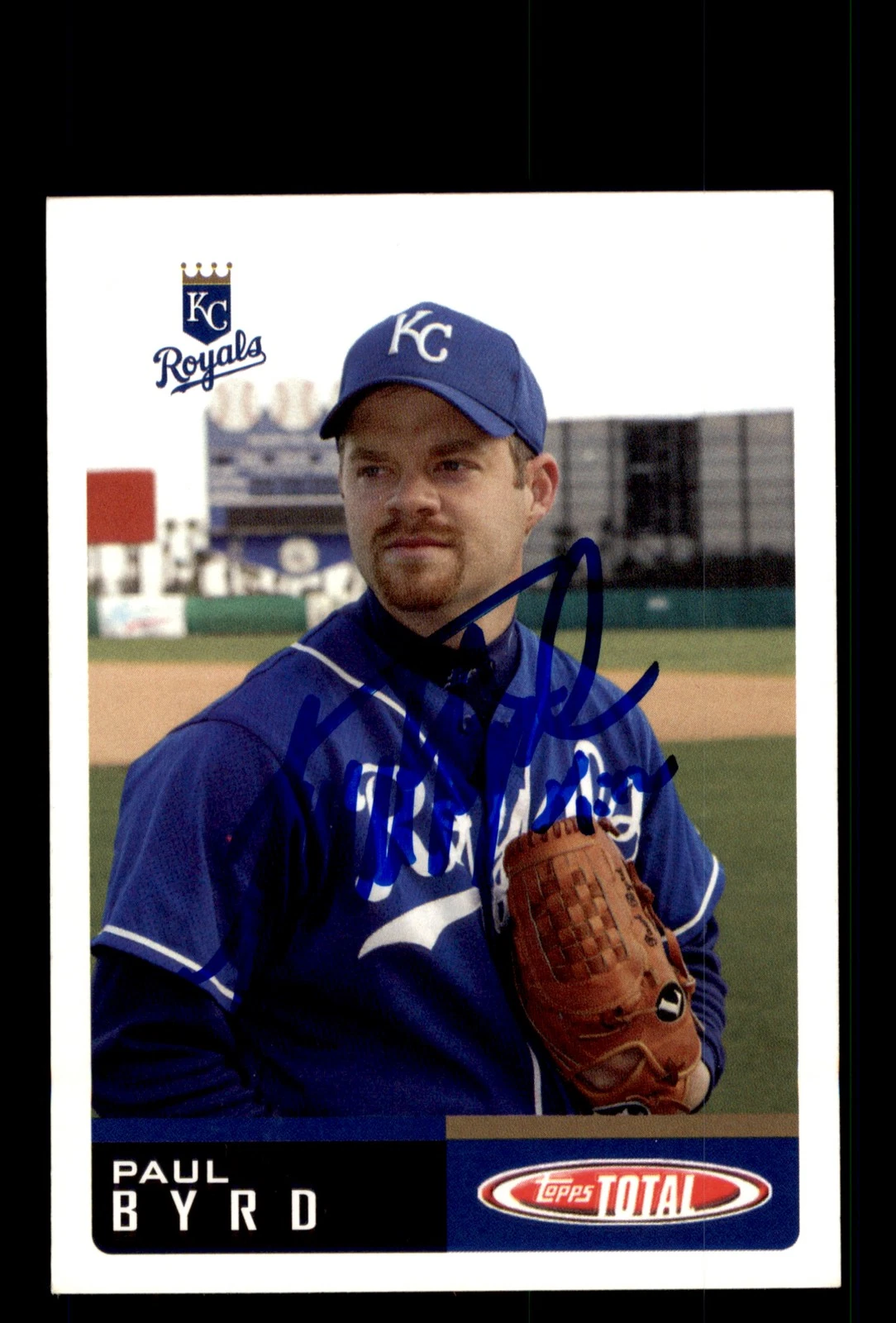 Signed Baseball Card Auto 2002 Topps Total #722 Paul Byrd Kansas City Royals