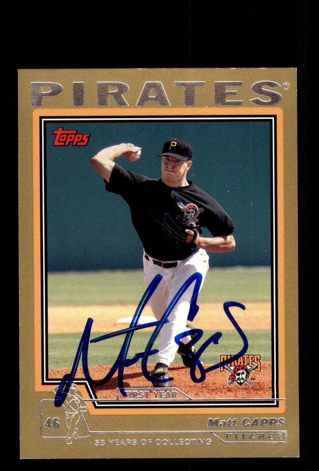 Signed Baseball Card Auto 2004 Topps #T173 Matt Capps Pirates Gold /2004