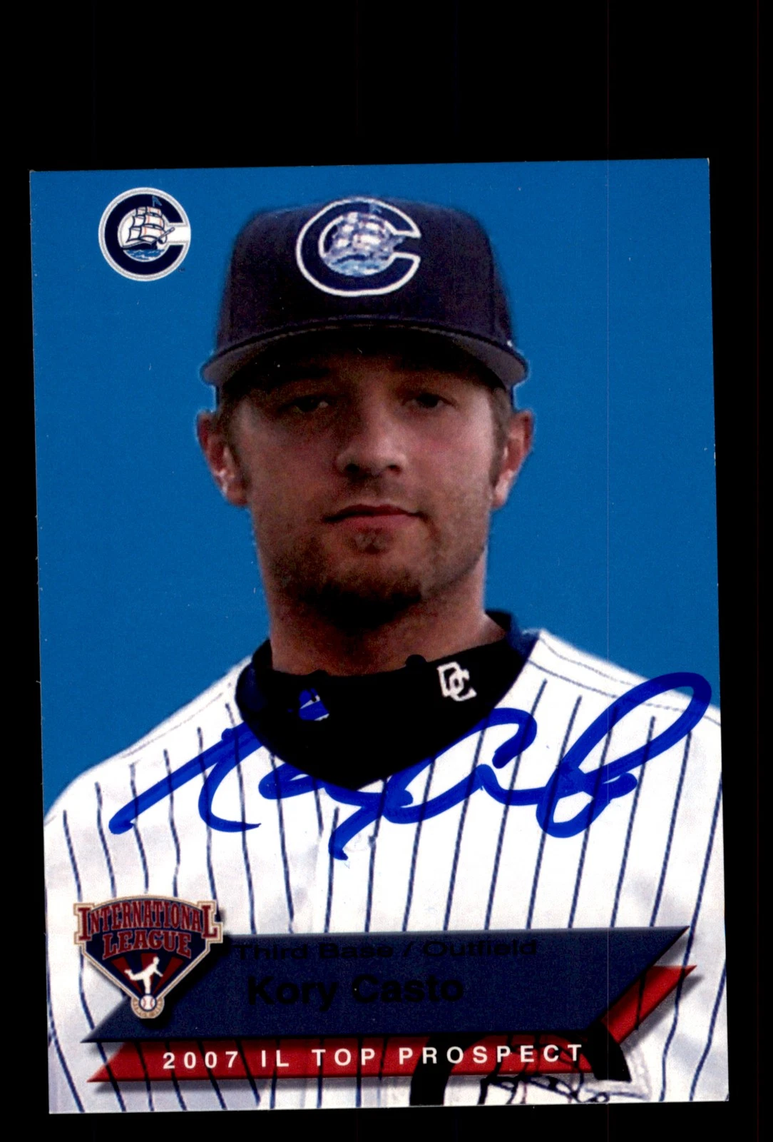 Signed Baseball Card Auto 2007 International League Kory Casto Columbus Clippers
