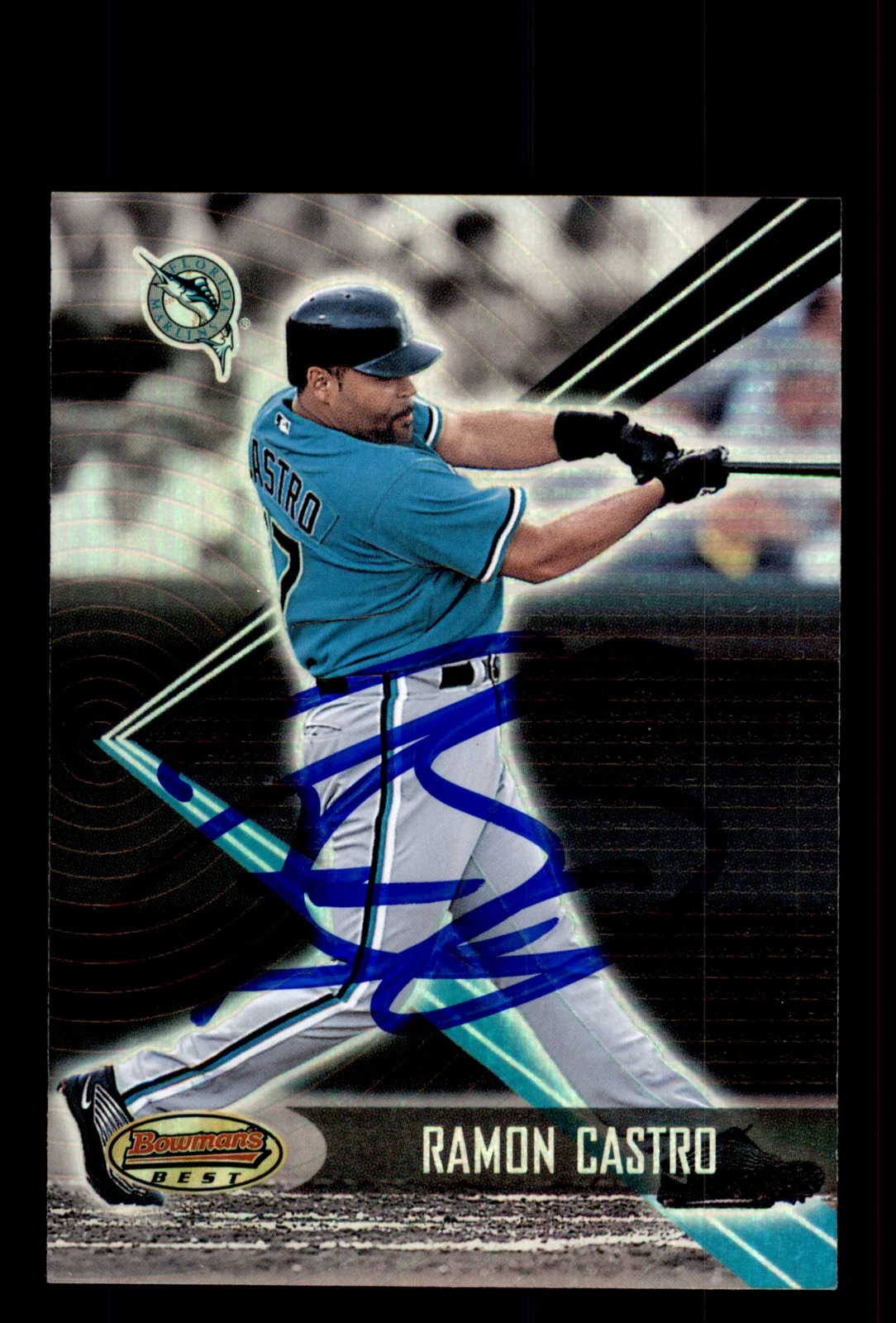 Signed Baseball Card Auto 2001 Bowman's Best #113 Ramon Castro Florida Marlins