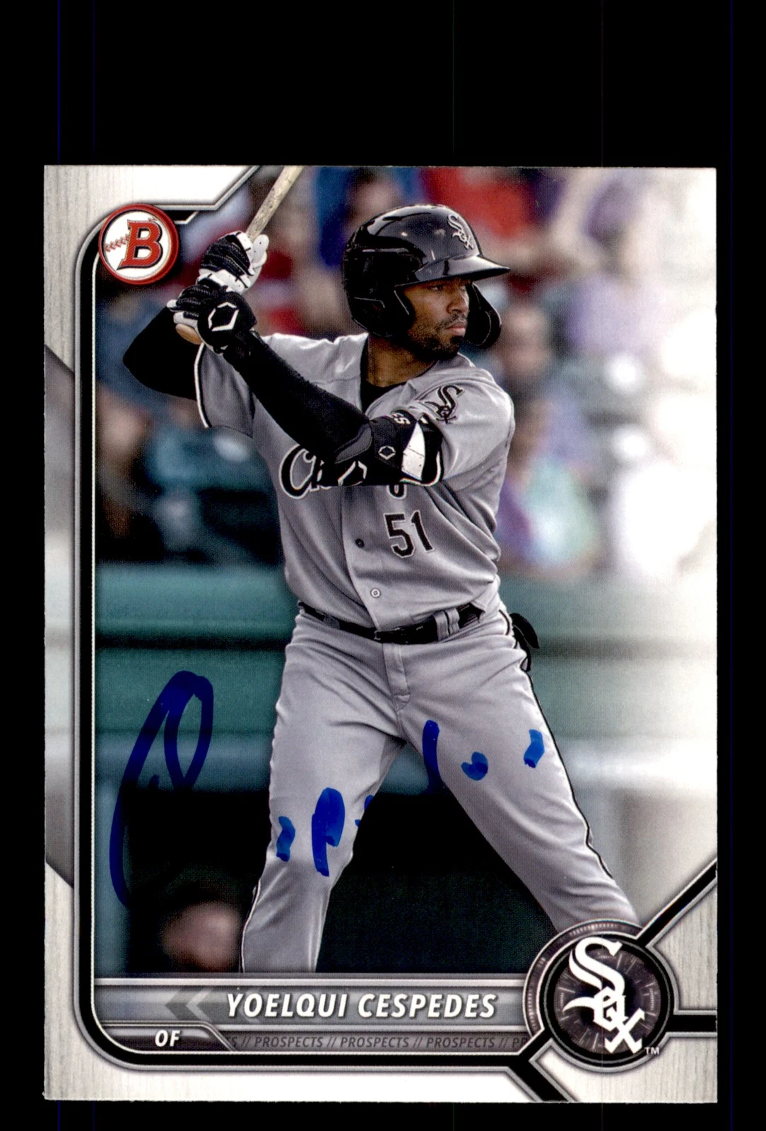 Signed Baseball Card Auto 2022 Bowman #BP-87 Yoelqui Cespedes Chicago White Sox