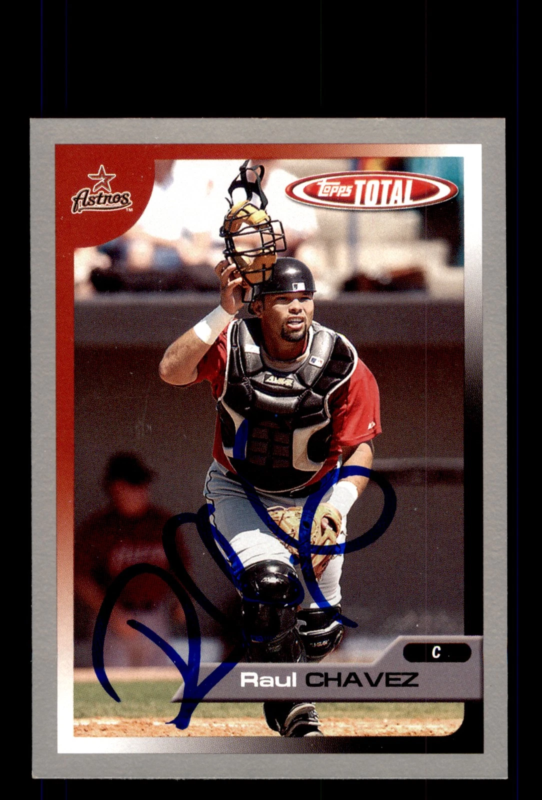 Signed Baseball Card Auto 2005 Topps Total #49 Raul Chavez Astros Silver