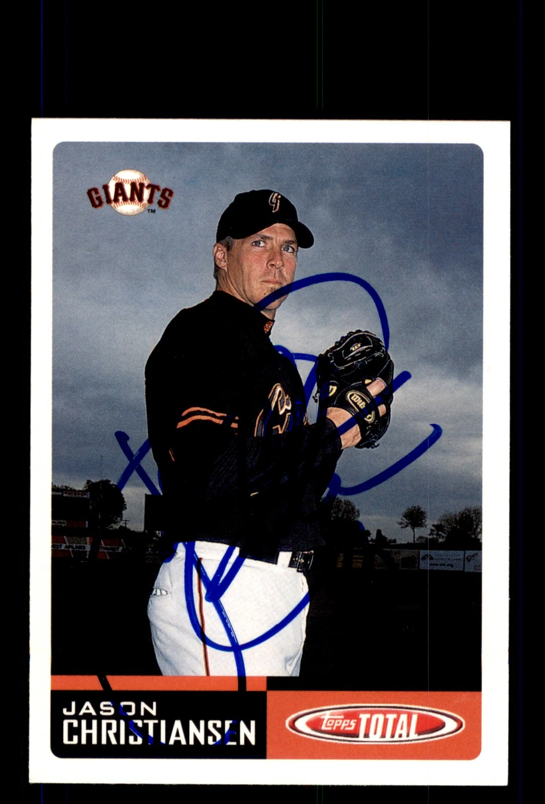 Signed Baseball Card Auto 2002 Topps Total #162 Jason Christiansen Giants