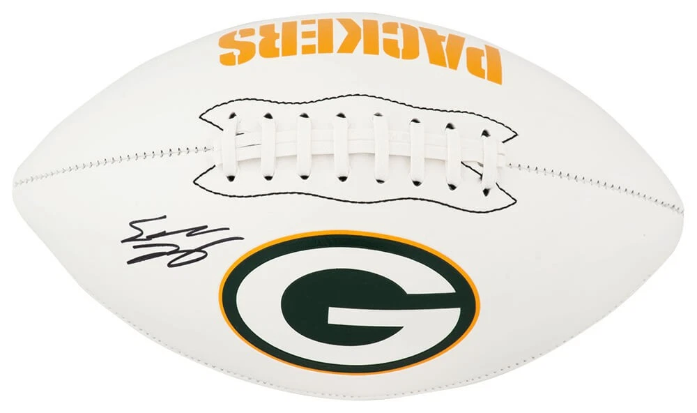 Eddie Lacy Signed Green Bay Packers Logo Franklin White Football -(SCHWARTZ COA)