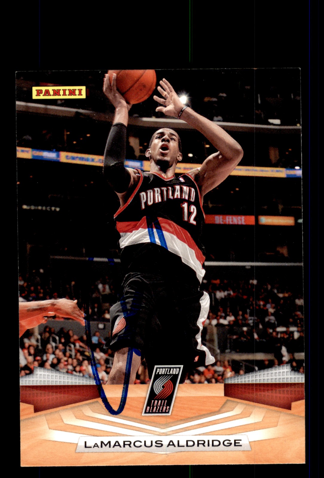 Signed Basketball Card Auto LaMarcus Aldridge 2009-10 Panini #222 Trail Blazers