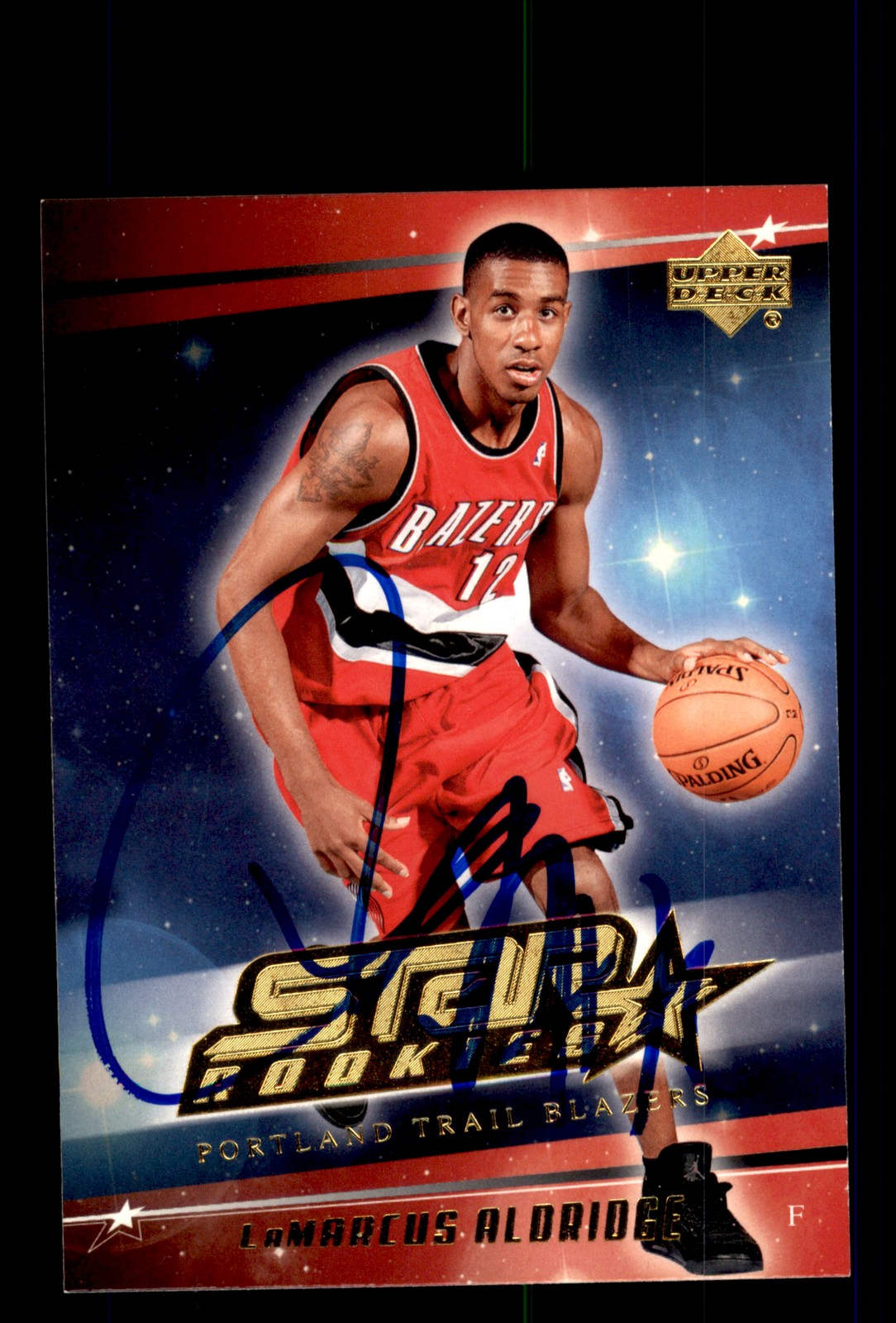 Signed Basketball Card Auto LaMarcus Aldridge 2006-07 Upper Deck #202 Portland