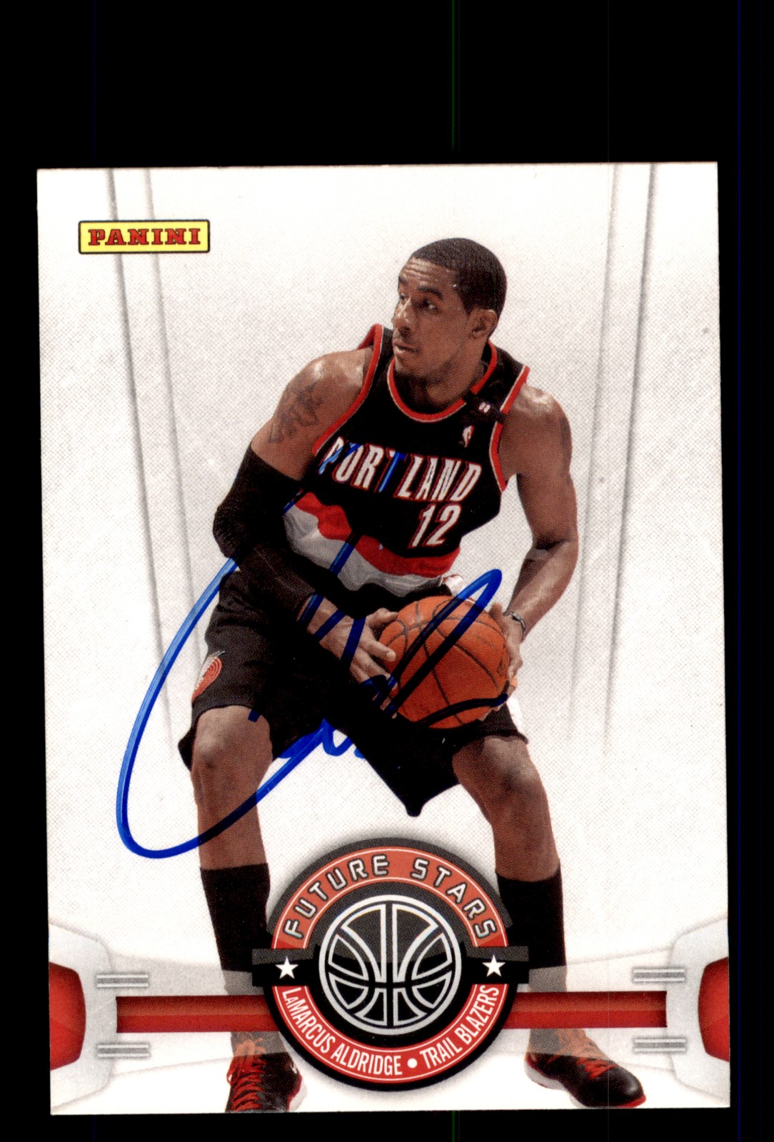 Signed Basketball Card Auto LaMarcus Aldridge 2009-10 Panini #9 Portland