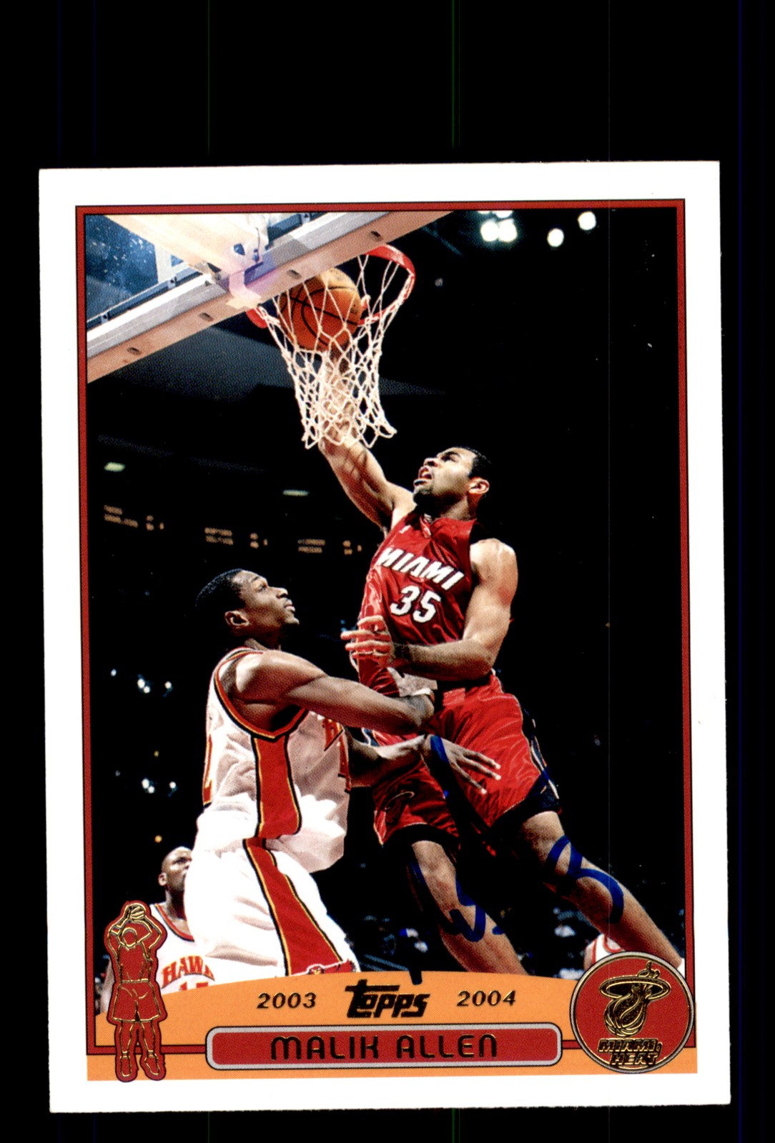 Signed Basketball Card Auto Malik Allen 2003-04 Topps #124 Miami Heat