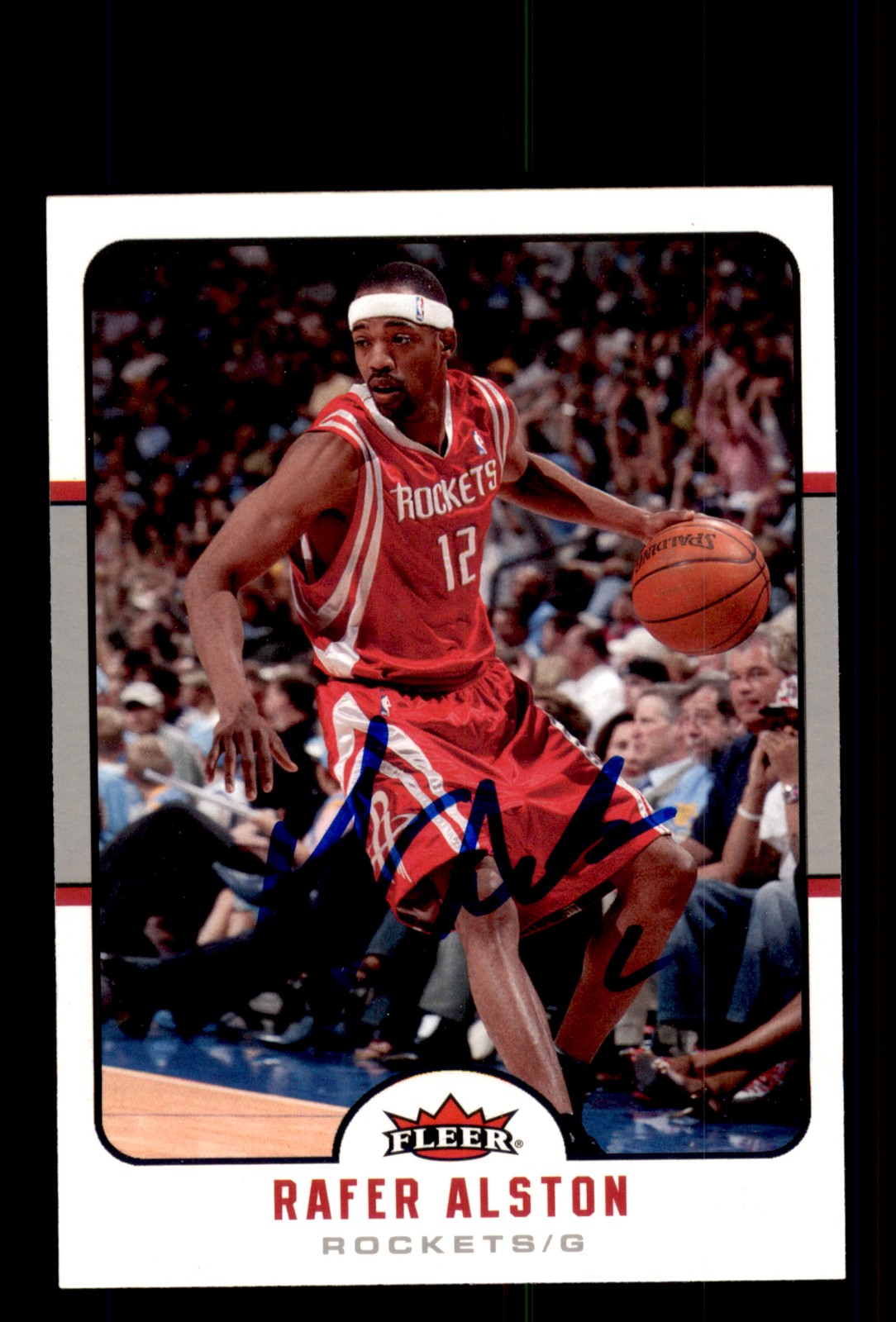 Signed Basketball Card Auto Rafer Alston 2006-07 Fleer #63 Houston Rockets